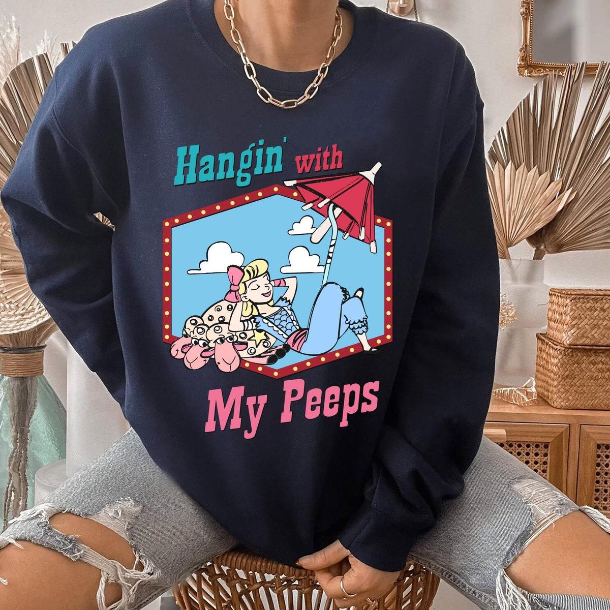 Bo Peep With Blue Sky White Clouds Hangin' With My Peeps Shirt 3