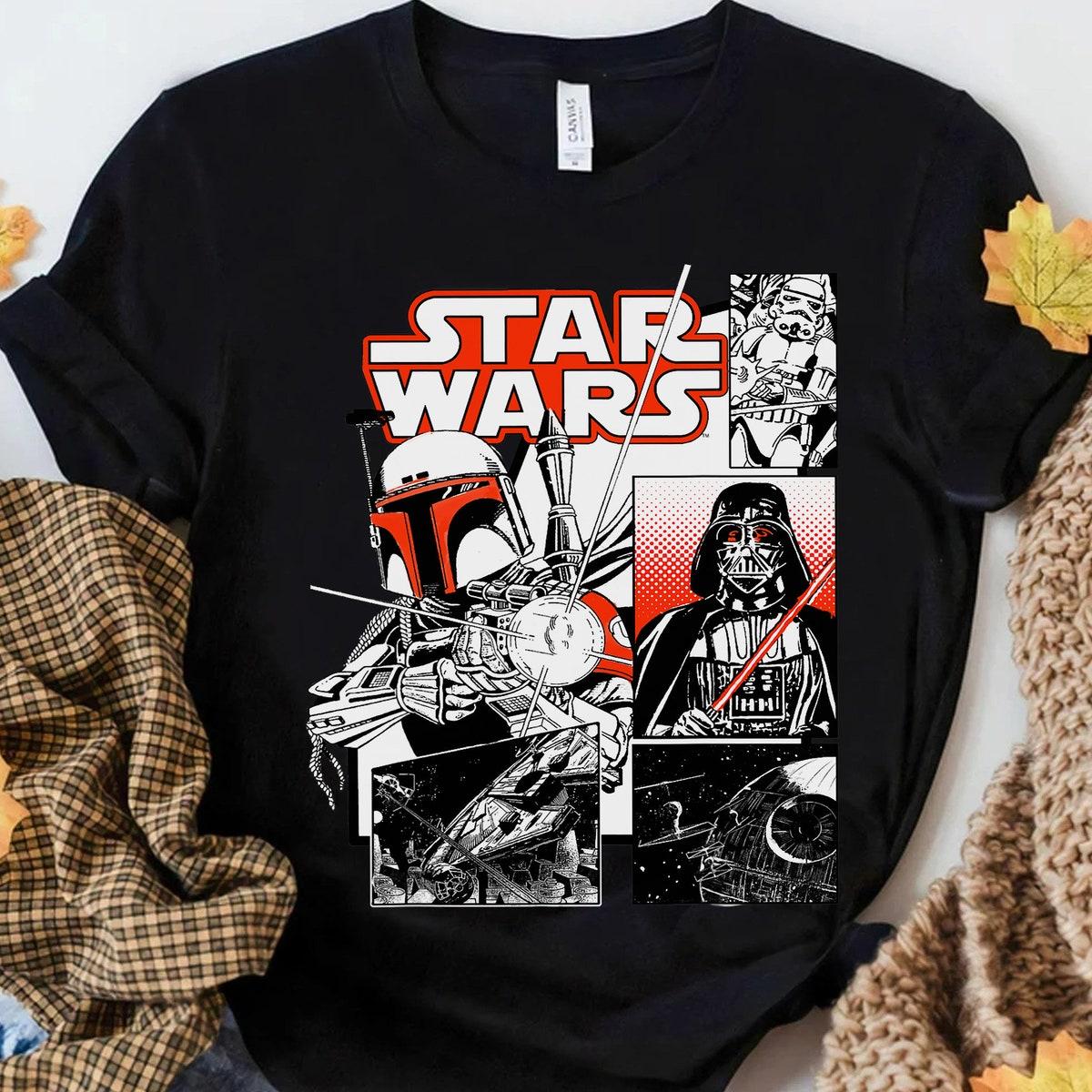 Boba Fett Darth Vader Comic Panels Star Wars Shirt 2