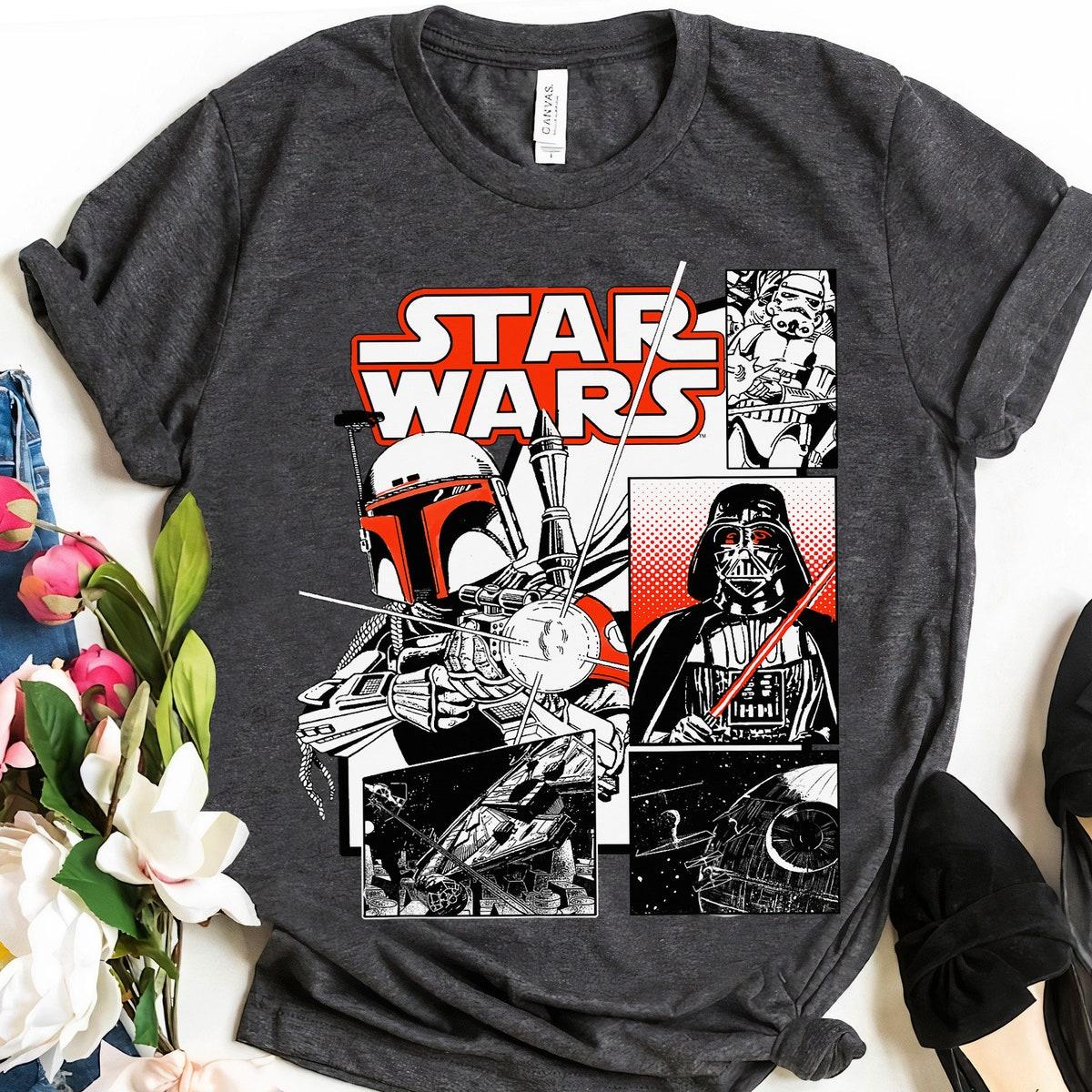 Boba Fett Darth Vader Comic Panels Star Wars Shirt 4