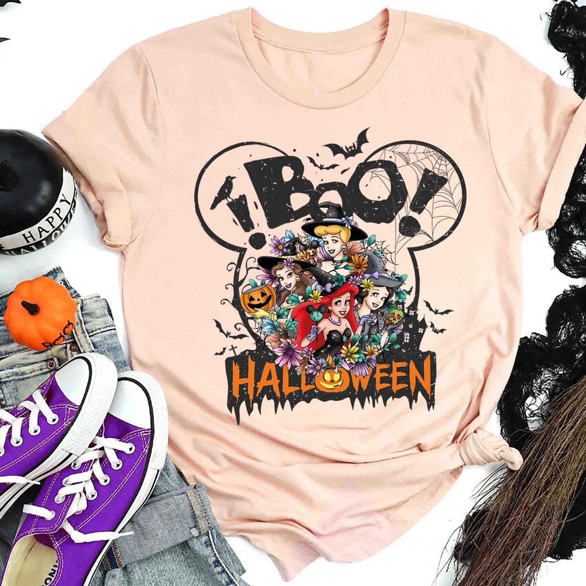 Boo Disney Princesses Halloween Disneyland Princess Shirt 4