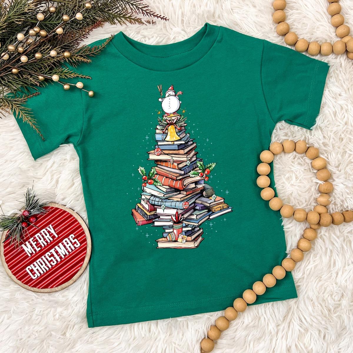 Book Christmas Tree Book Lover Christmas Shirt 3