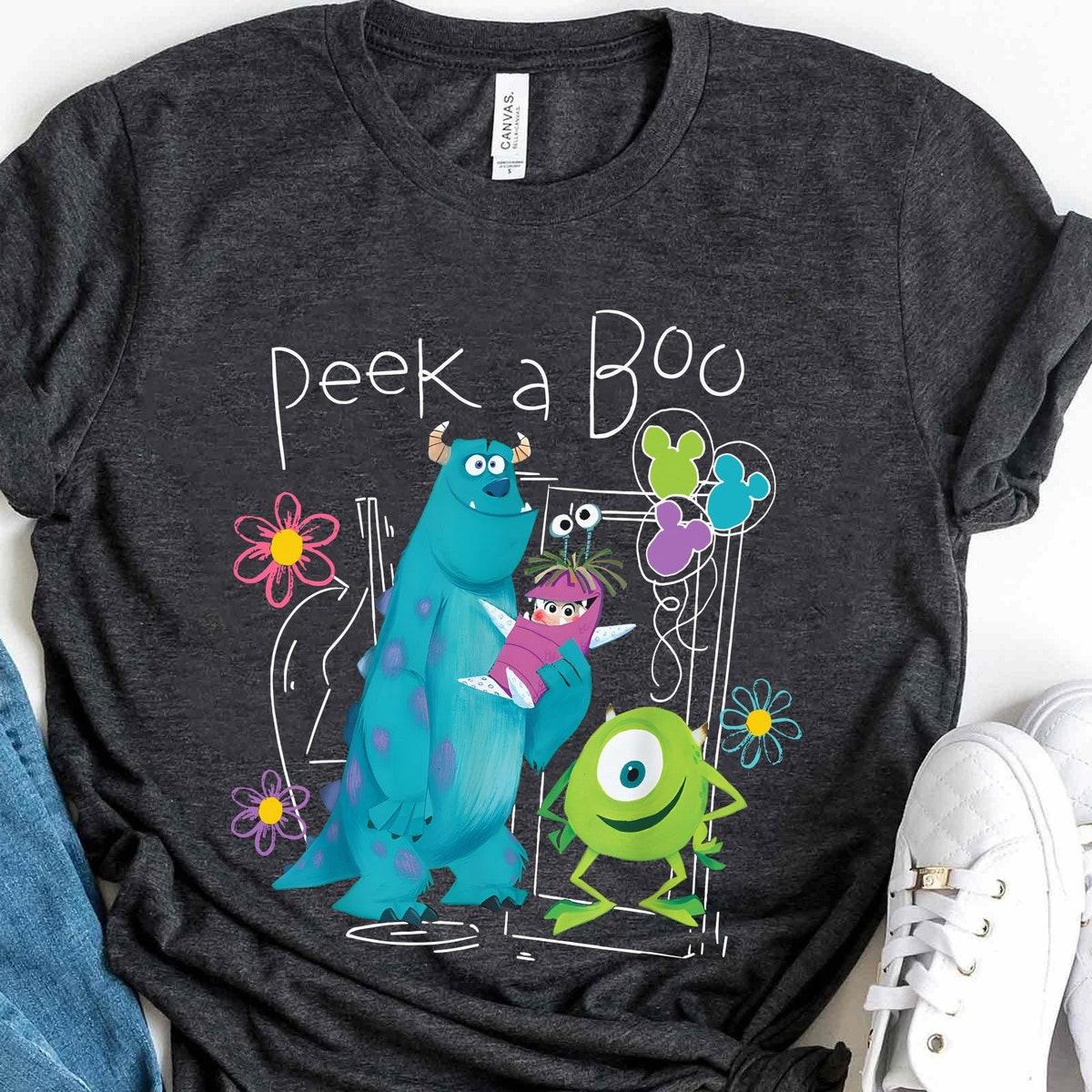 Boo's Door Mickey Balloon Boo Mike Sulley Peek A Boo Shirt 4