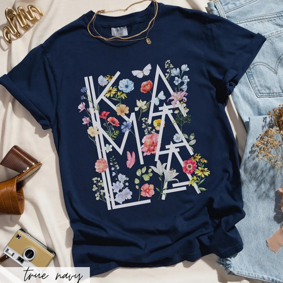 Botanical Kamala Patriotic Shirt Cottagecore Kamala Harris Voting 2024 Tee 3