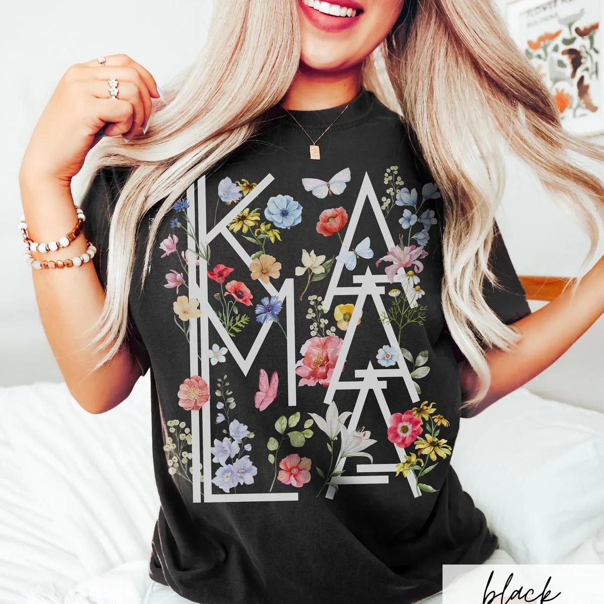 Botanical Kamala Patriotic Shirt Cottagecore Kamala Harris Voting 2024 Tee 6