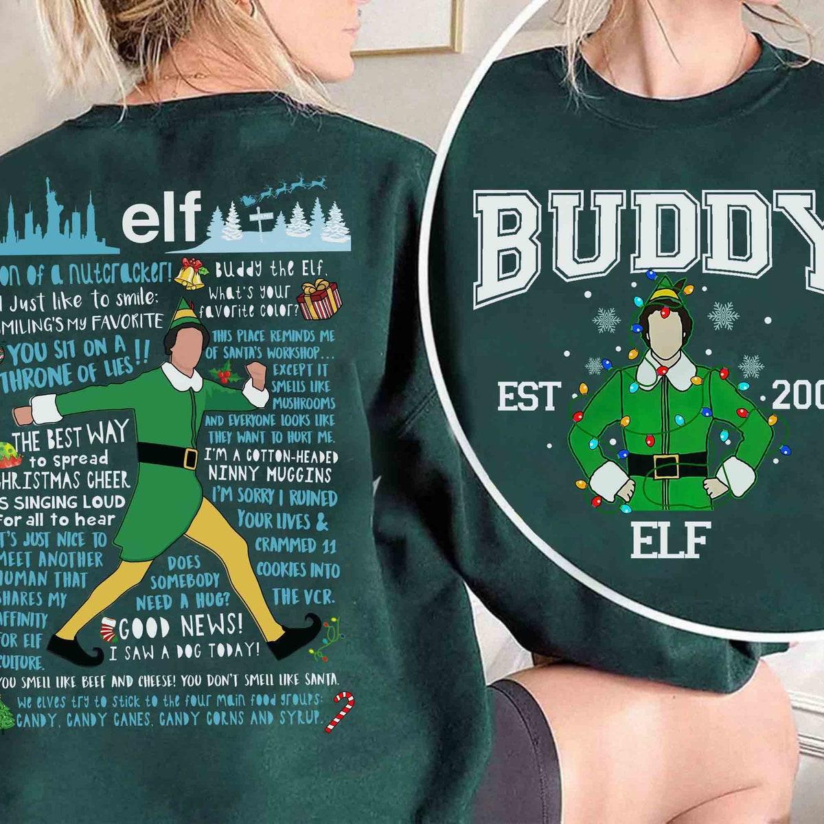 Buddy The Elf Portrait Vintage Quotes Christmas Light Shirt 1