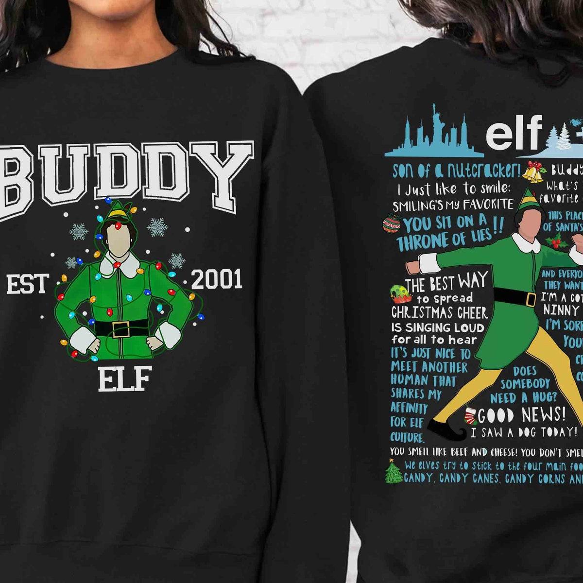 Buddy The Elf Portrait Vintage Quotes Christmas Light Shirt 2