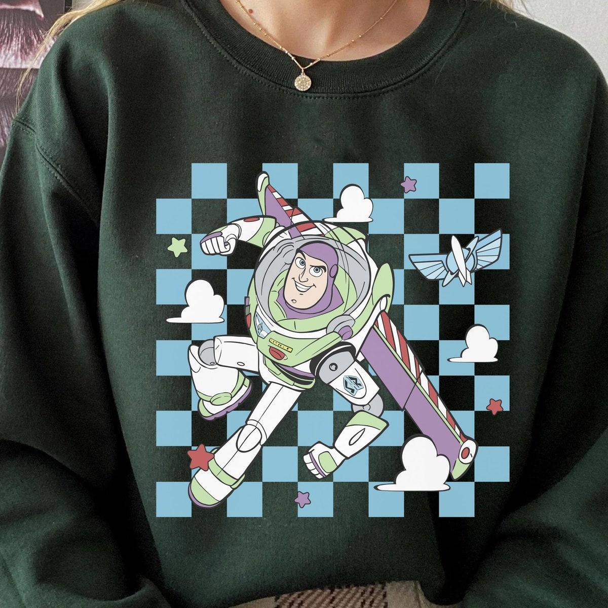 Buzz Lightyear Checkered Toy Story Disney Washed Shirt 3