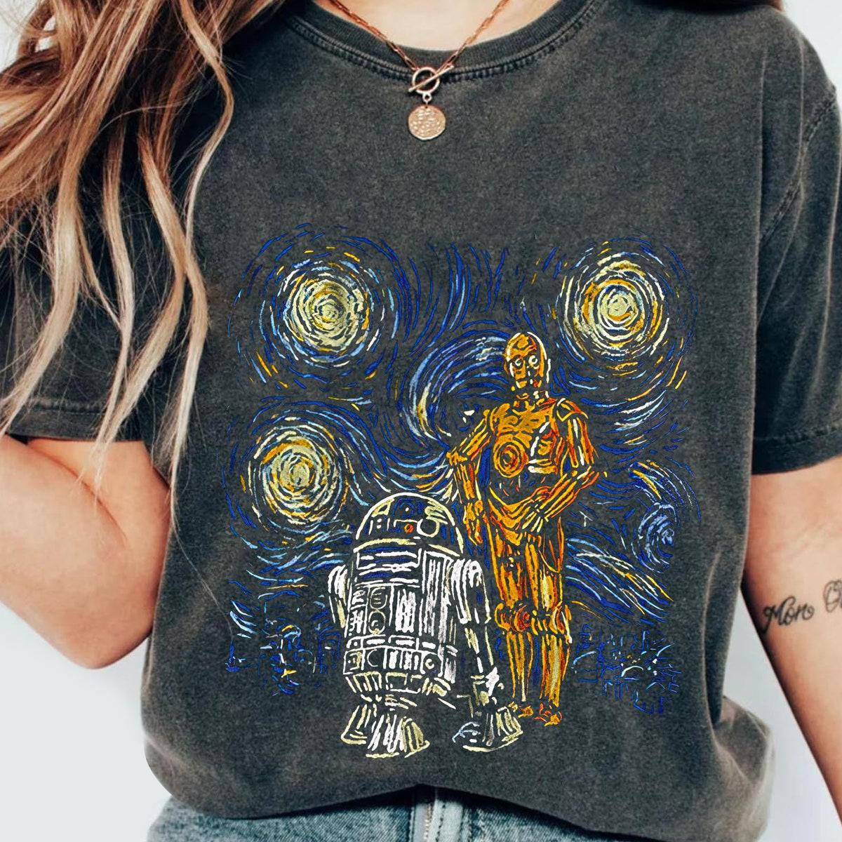 C3po R2d2 Droids Starry Night Star Wars Shirt 1