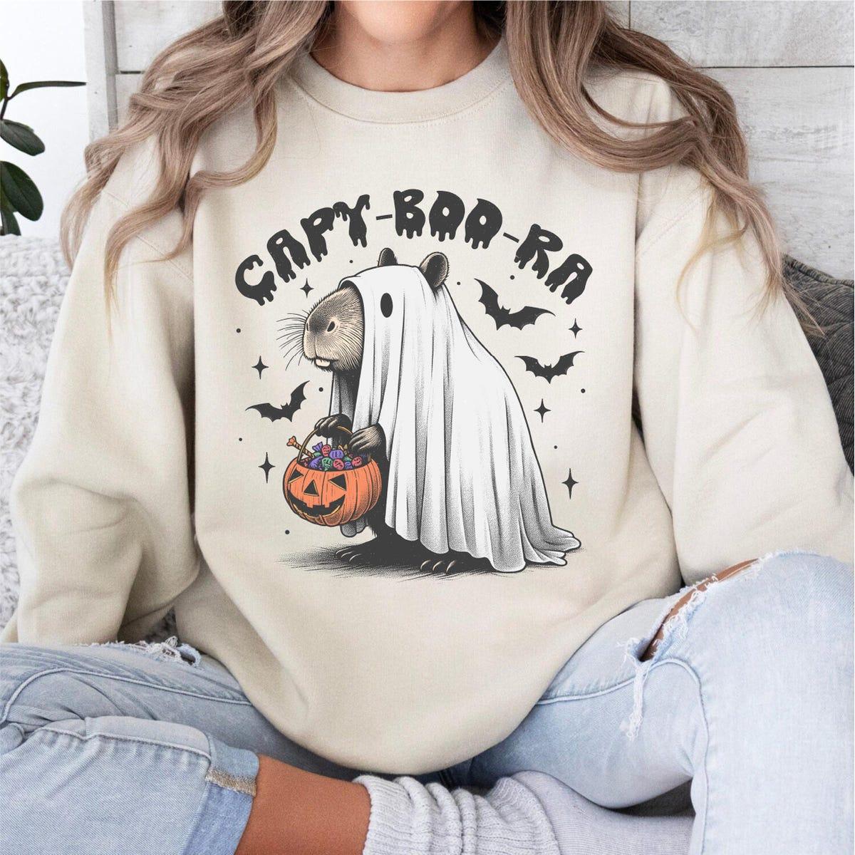 Capy boo ra Halloween Trick Or Treat Capybara Shirt 2