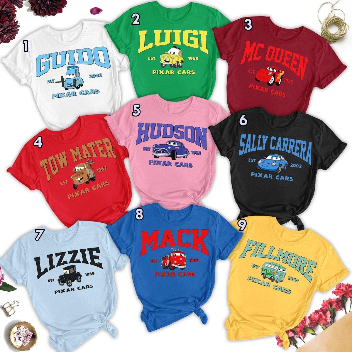 Cars Characters Est Year Matching Shirt 1