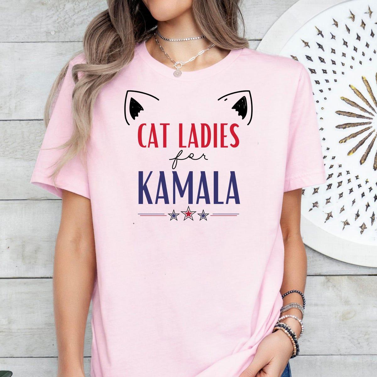 Cat Ladies For Kamala Shirt Kamala Harris Cat Meme Tee 2