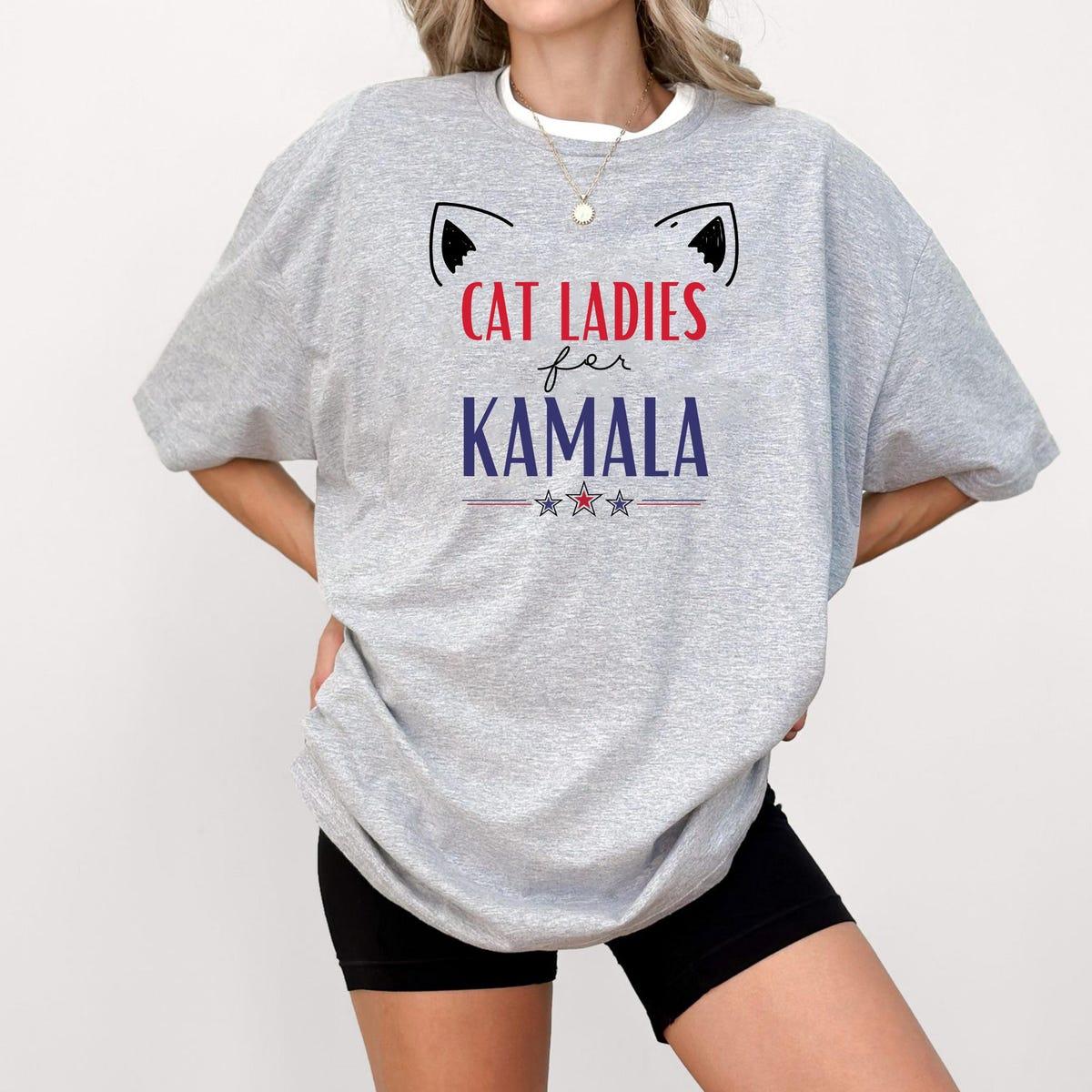 Cat Ladies For Kamala Shirt Kamala Harris Cat Meme Tee 3