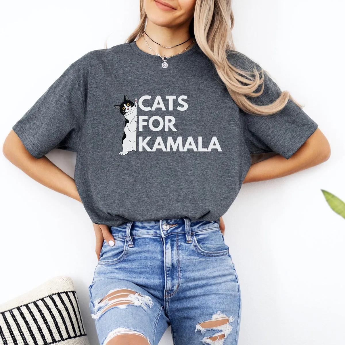 Cats for Kamala Progressive 2024 Election Shirt Pro Harris 2024 Political Tee 2