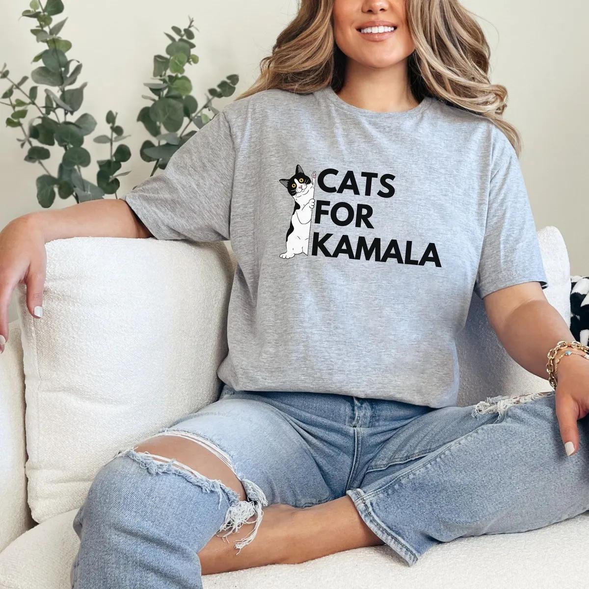 Cats for Kamala Progressive 2024 Election Shirt Pro Harris 2024 Political Tee 3