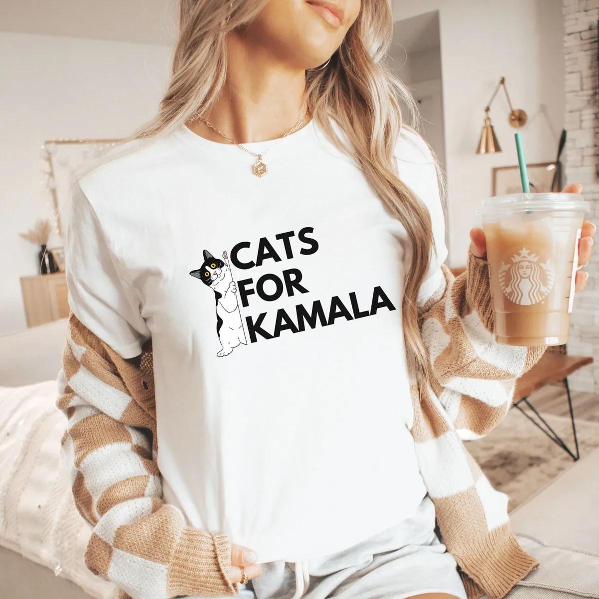 Cats for Kamala Progressive 2024 Election Shirt Pro Harris 2024 Political Tee 5