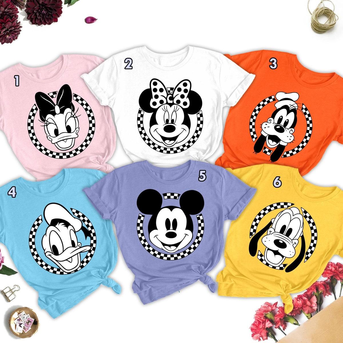 Characters Face Checkerboard Mouse And Friends Matching Shirt 1