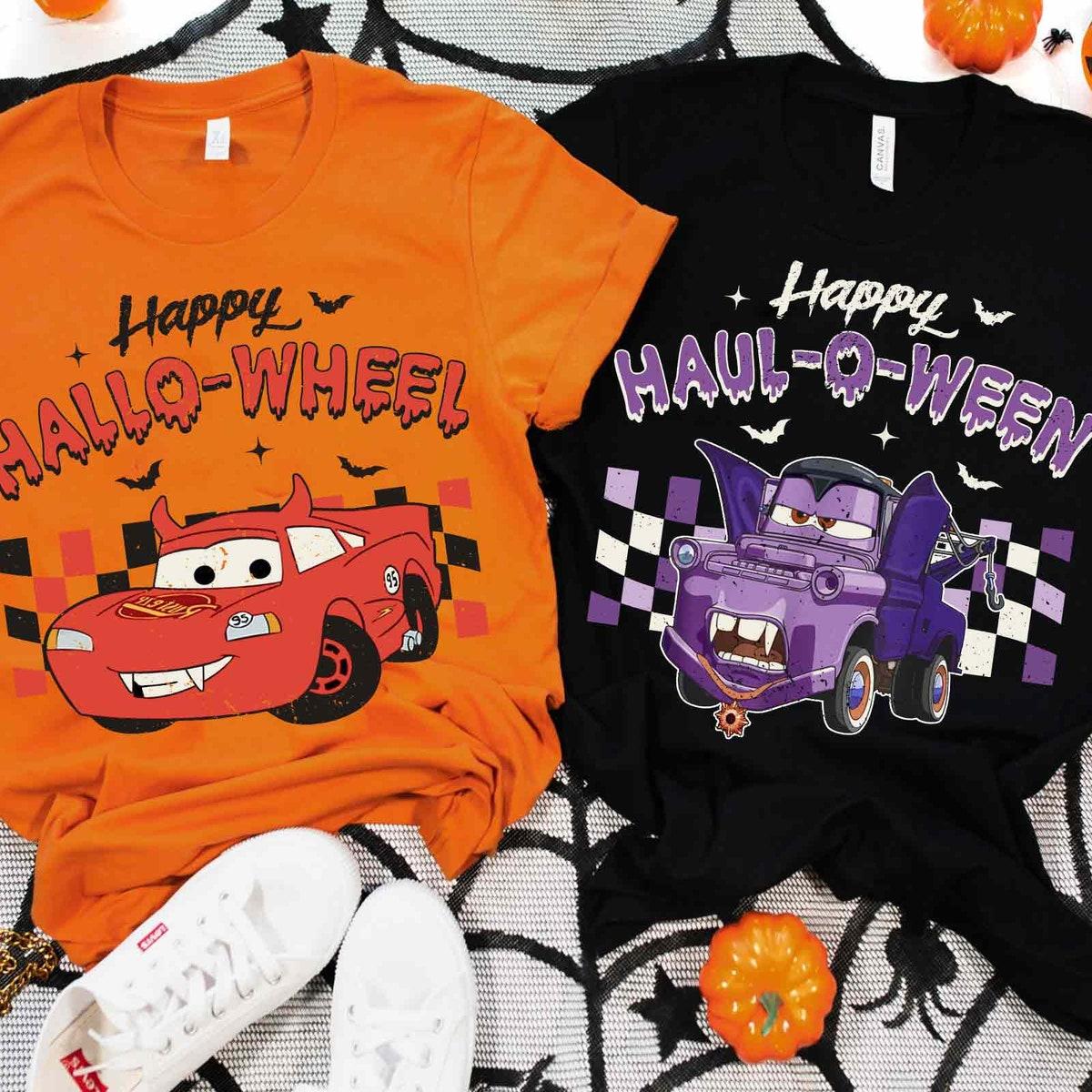 Checkered Cars Happy Halloween Matching Shirt 1