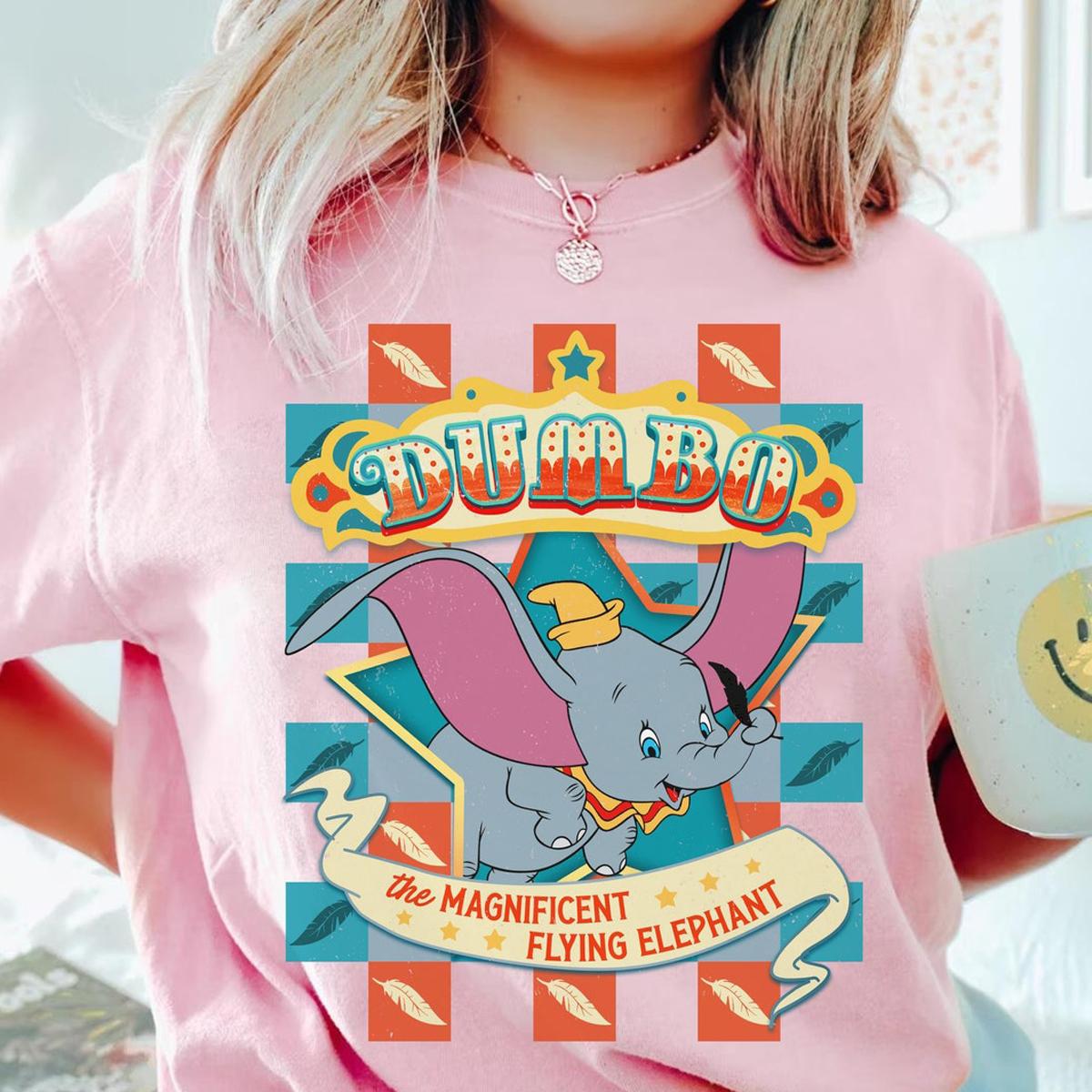 Checkered Dumbo The Magnificent Flying Elephant Shirt 3