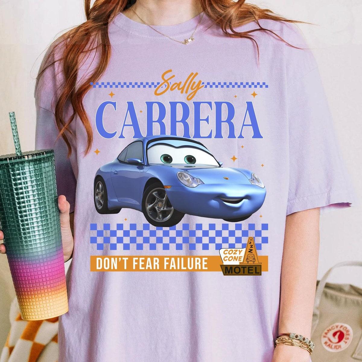 Checkered Sally Carrera Cozy Cone Motel Disney Pixar Cars Radiator Springs Shirt 4