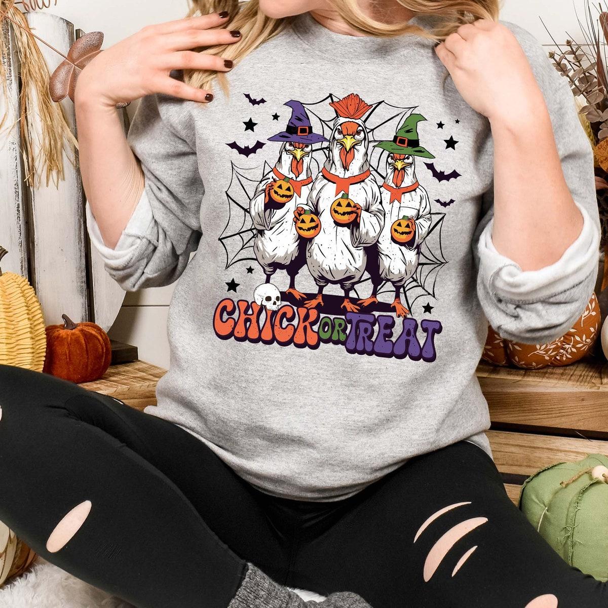 Chick Or Treat Halloween Rooster Shirt 3