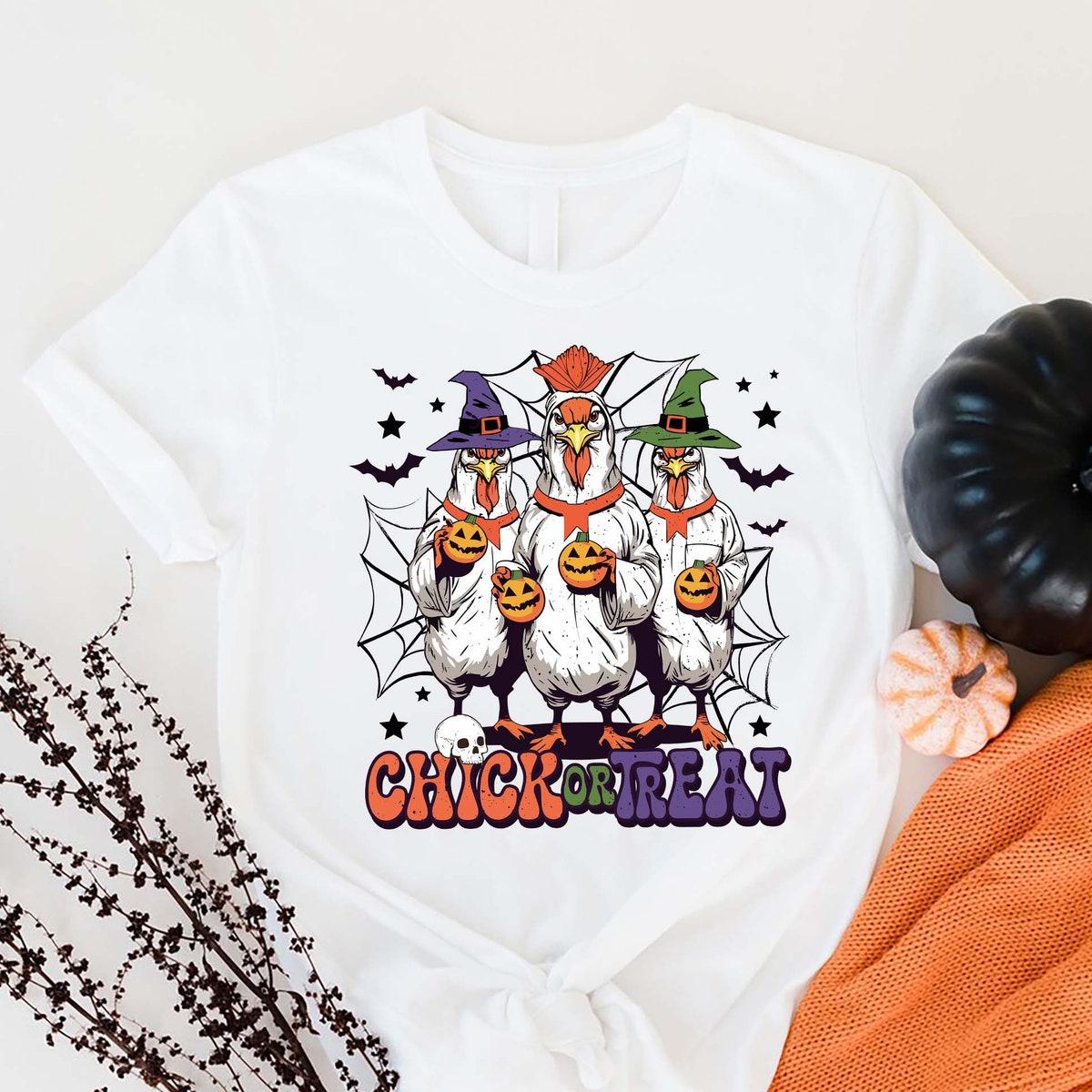 Chick Or Treat Halloween Rooster Shirt 4