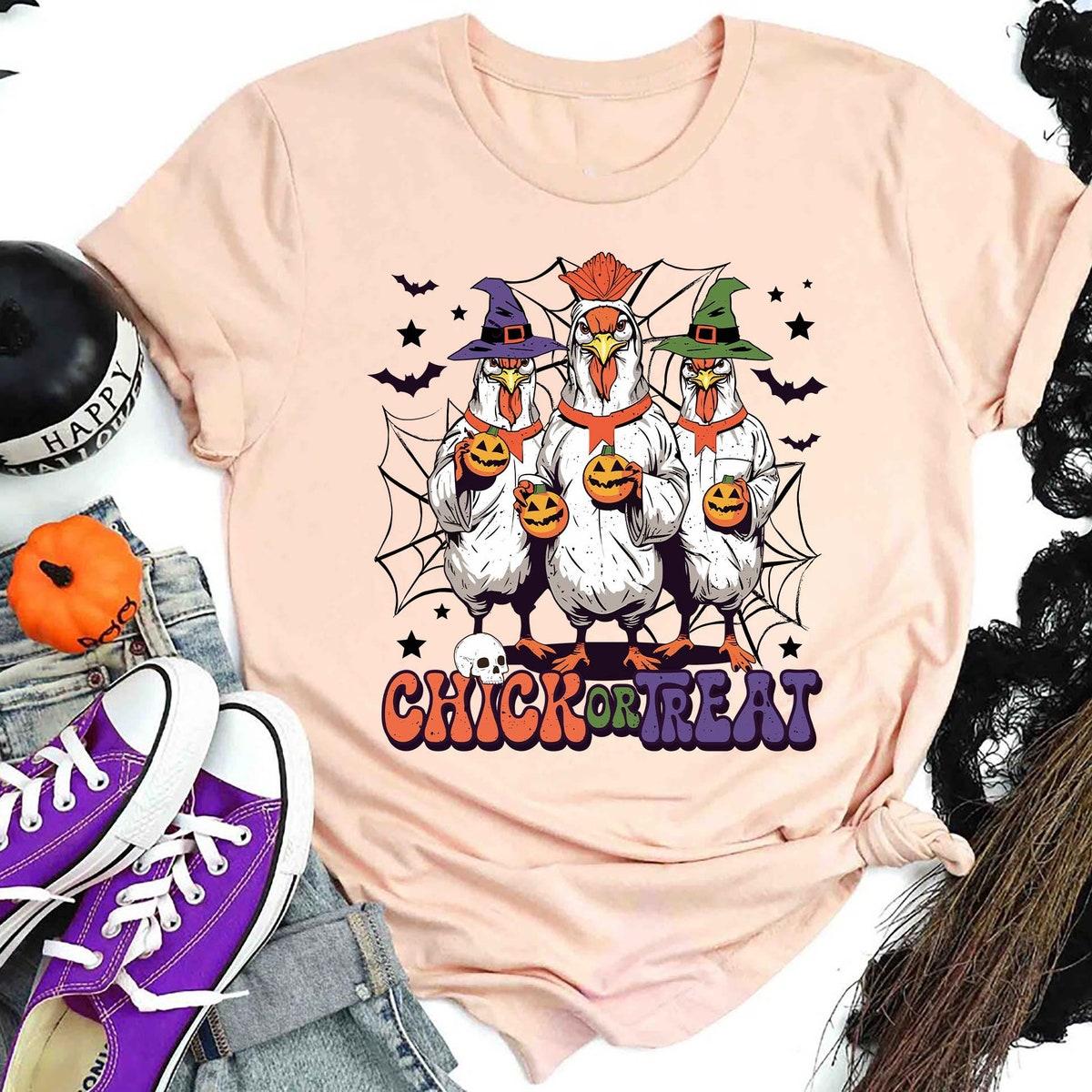 Chick Or Treat Halloween Rooster Shirt 5