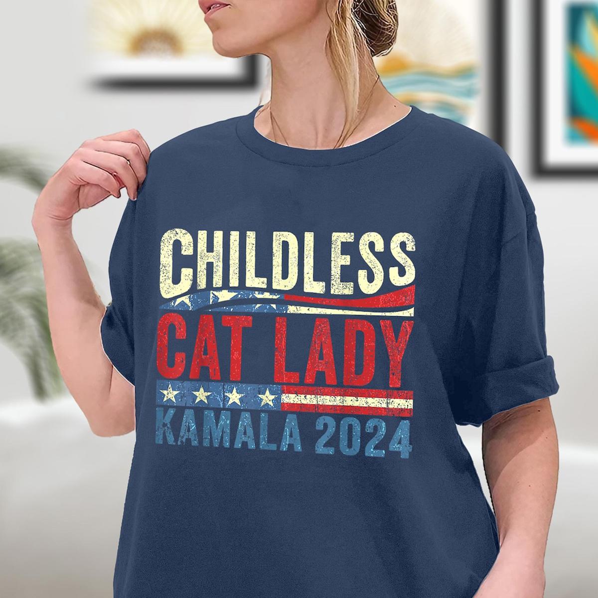 Childless Cat Ladies For Kamala Harris 47 Tee 2