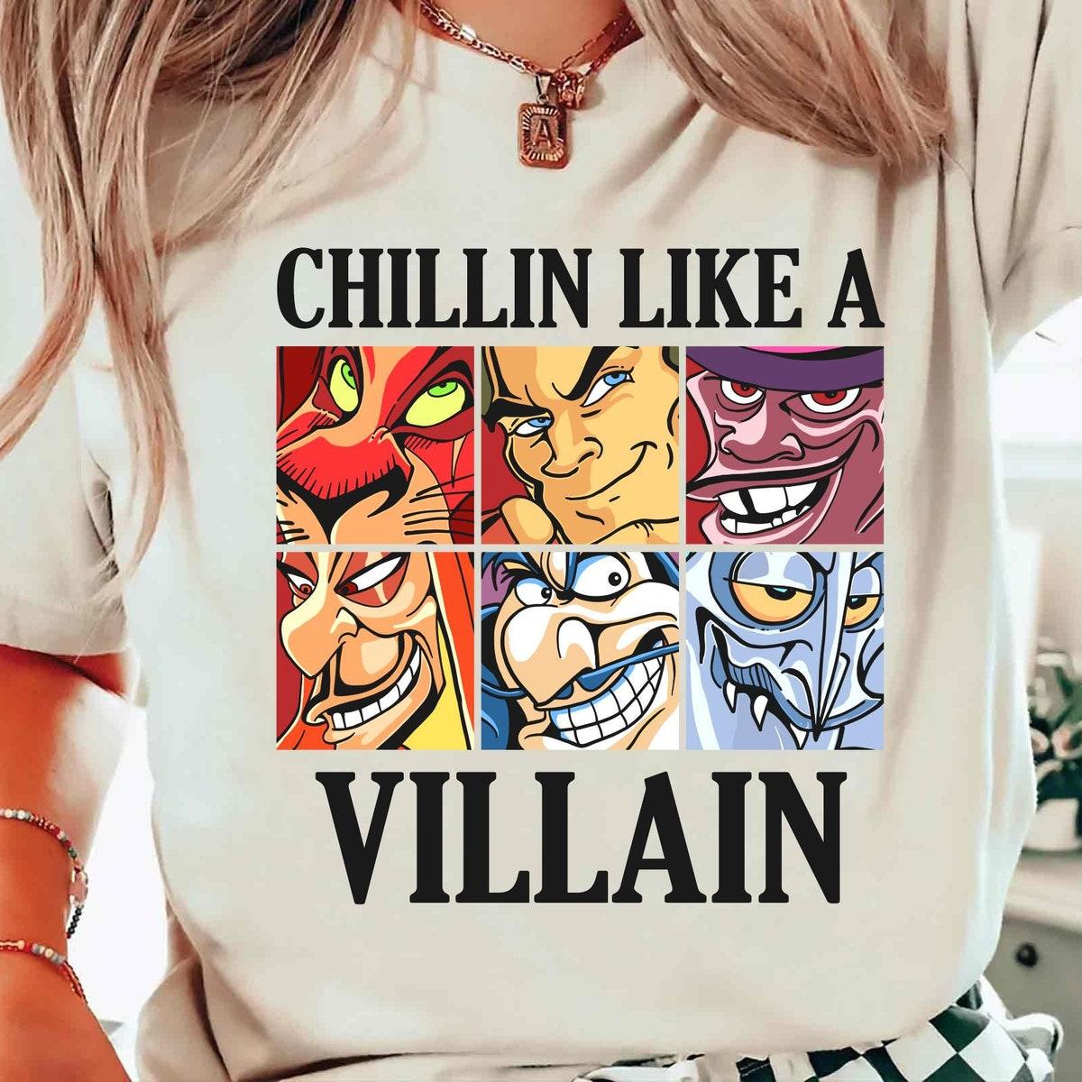 Chillin' Like A Villain Disney Villains Group Portrait Shirt 1