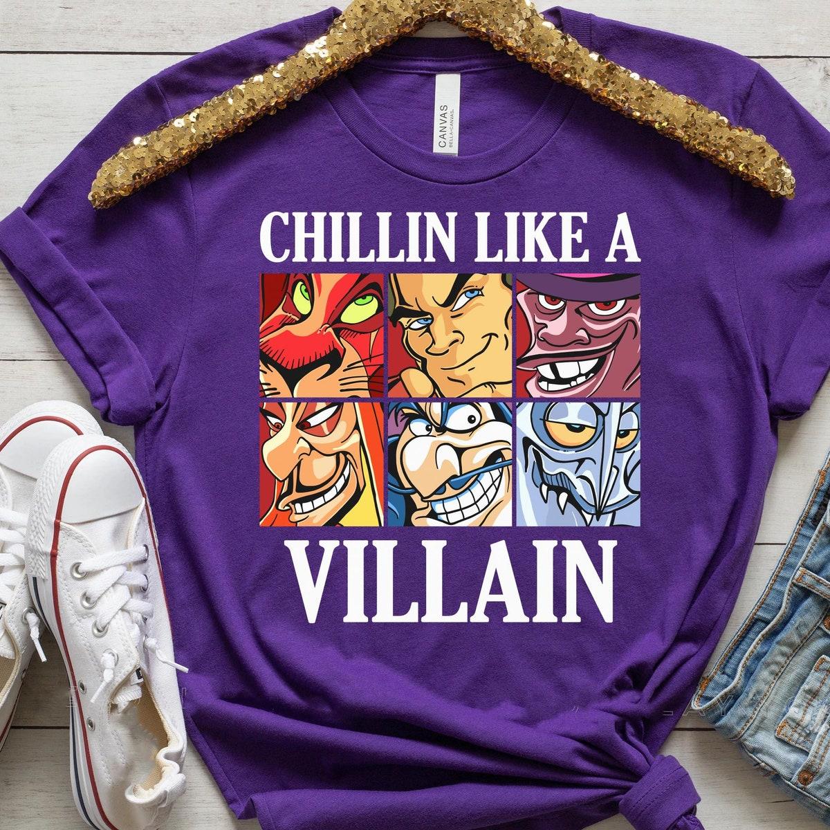 Chillin' Like A Villain Disney Villains Group Portrait Shirt 2