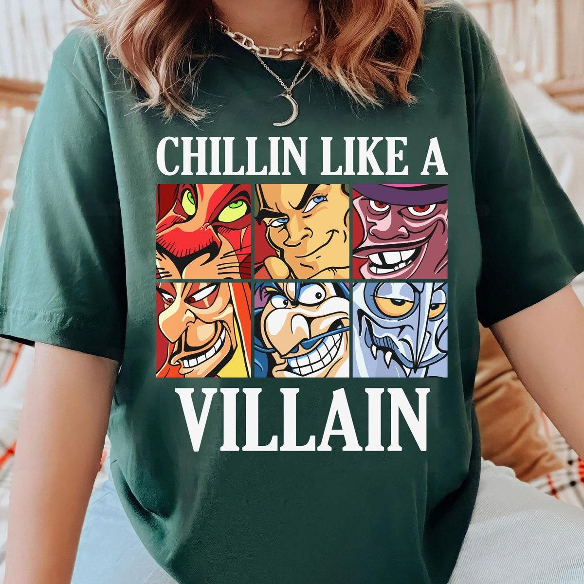 Chillin' Like A Villain Disney Villains Group Portrait Shirt 5