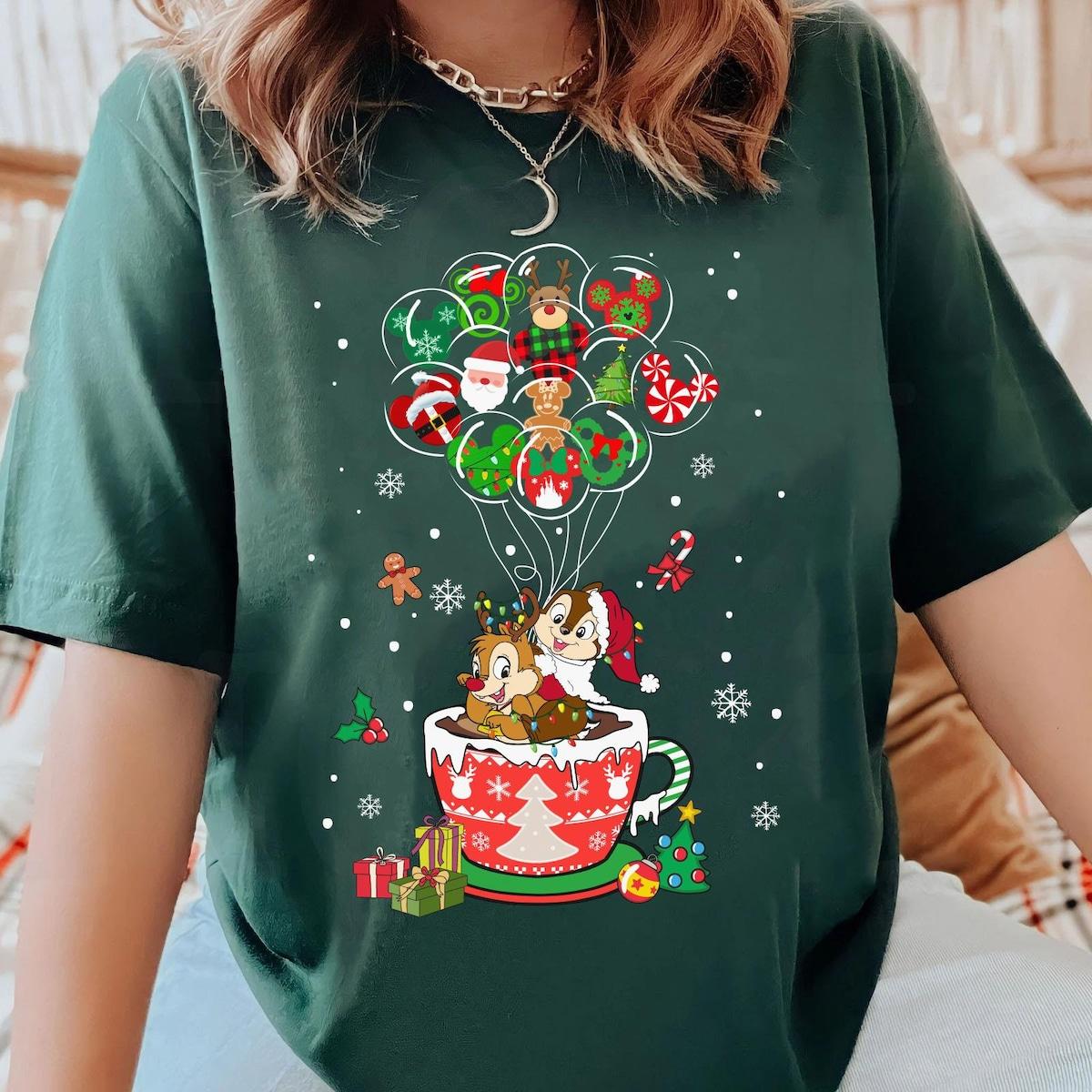 Chip And Dale Disney Cocoa Balloon Christmas Shirt 5