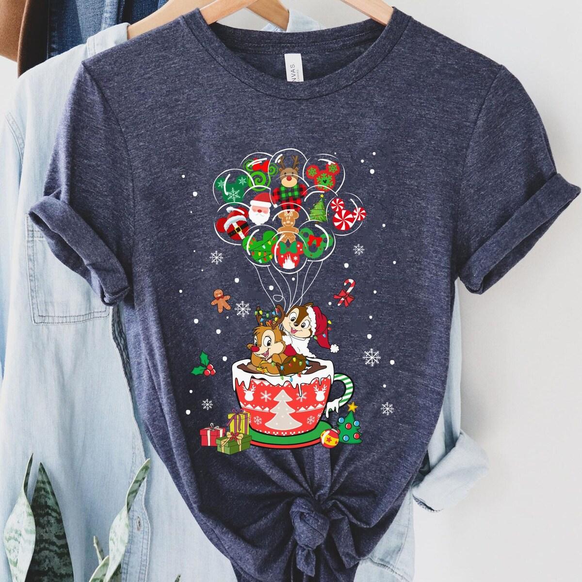 Chip And Dale Disney Cocoa Balloon Christmas Shirt 6