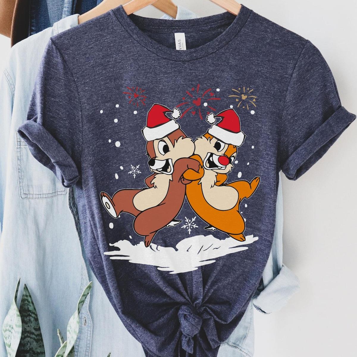 Chip N Dale Santa Hat Disney Best Friends Merry Christmas Party Shirt 3