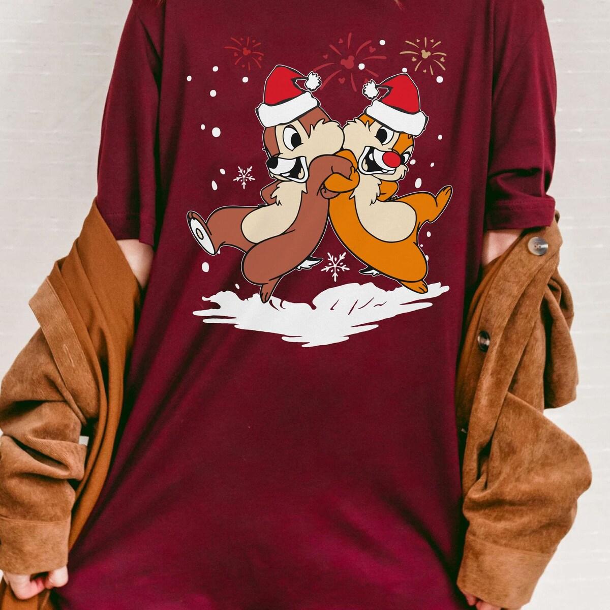 Chip N Dale Santa Hat Disney Best Friends Merry Christmas Party Shirt 4