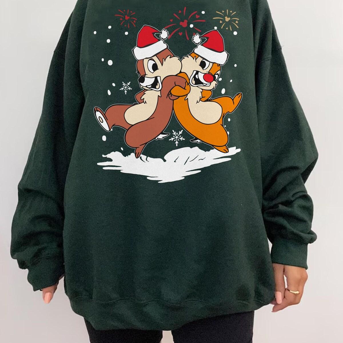 Chip N Dale Santa Hat Disney Best Friends Merry Christmas Party Shirt 6