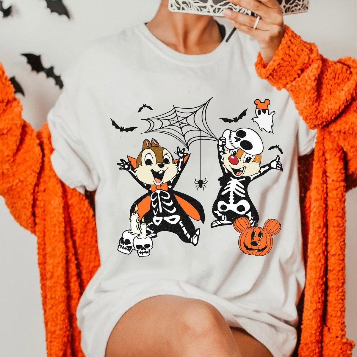 Chip N Dale Skeleton Halloween Couple Double Trouble Shirt 1