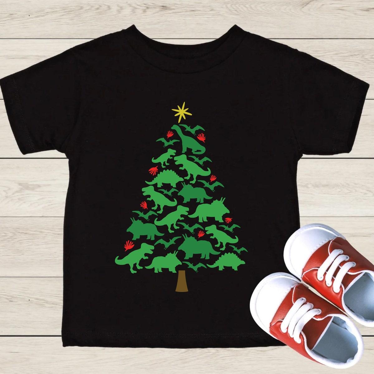 Christmas Tree Dinosaur Shirt 2