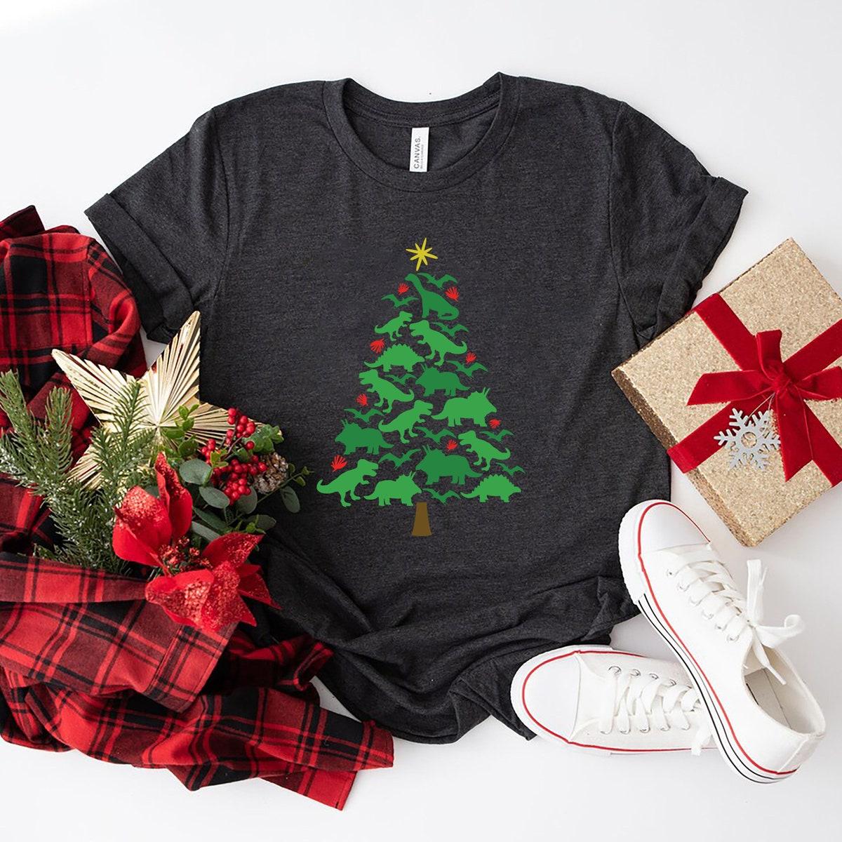 Christmas Tree Dinosaur Shirt 3