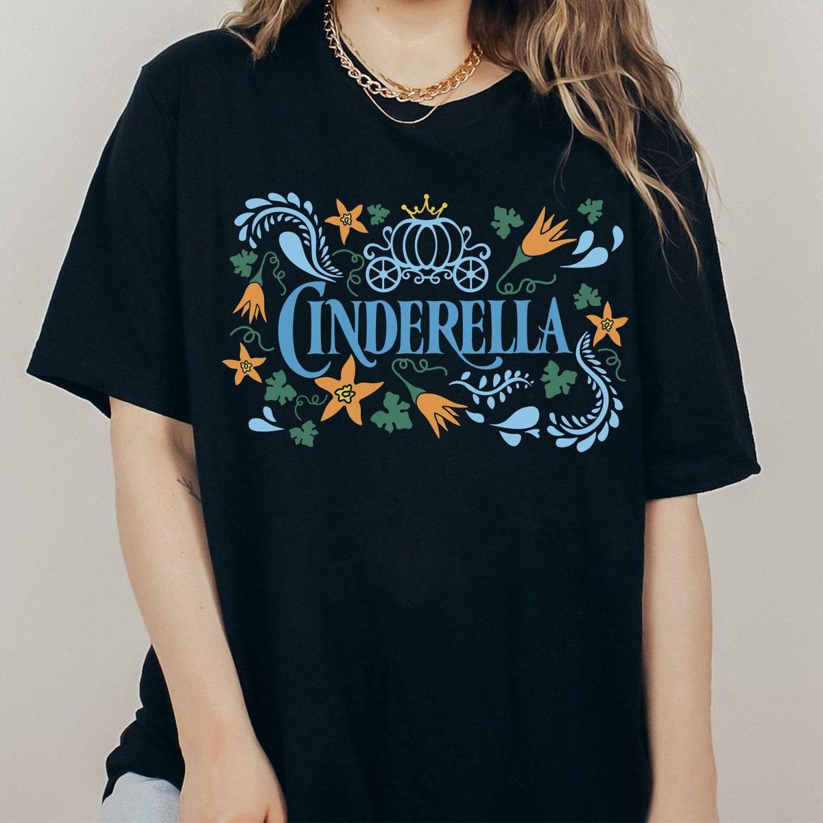 Cinderella Princesses Floral Flowers Disney Cinderella Shirt 1