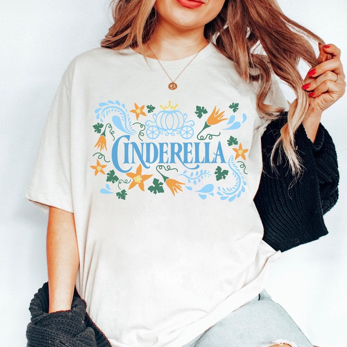 Cinderella Princesses Floral Flowers Disney Cinderella Shirt 2