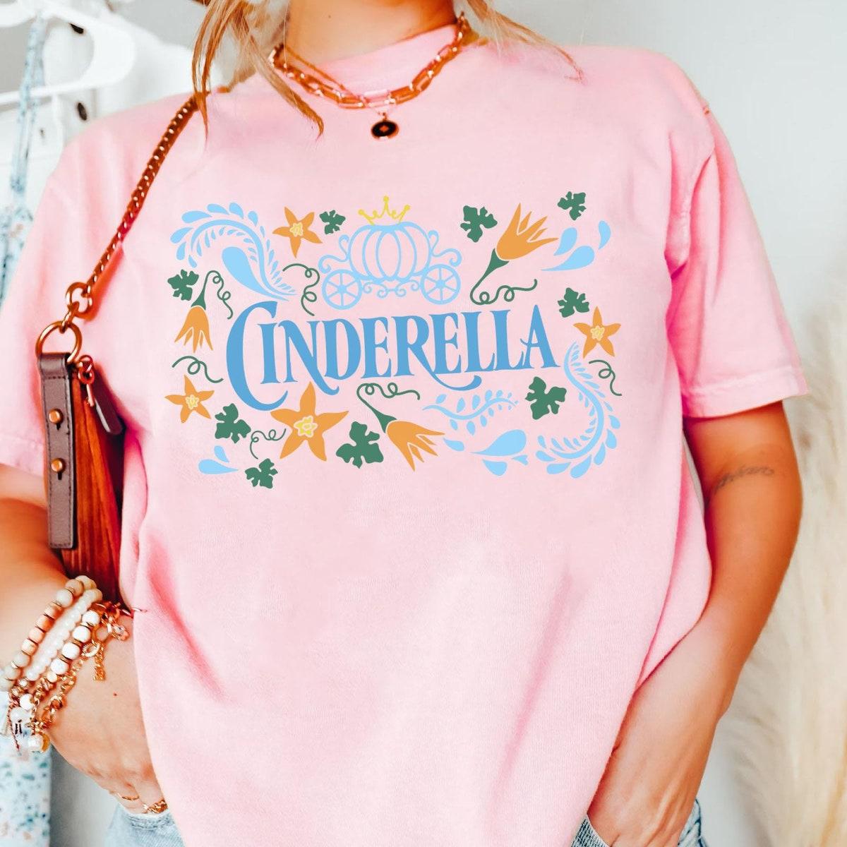 Cinderella Princesses Floral Flowers Disney Cinderella Shirt 3