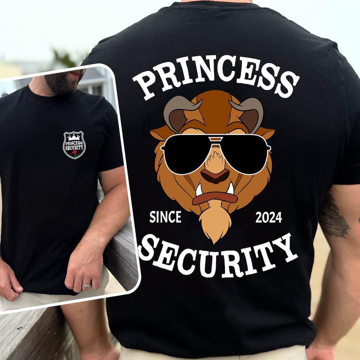 Custom Daddy Est Year Disney Princess Security Two Sided Shirt 1