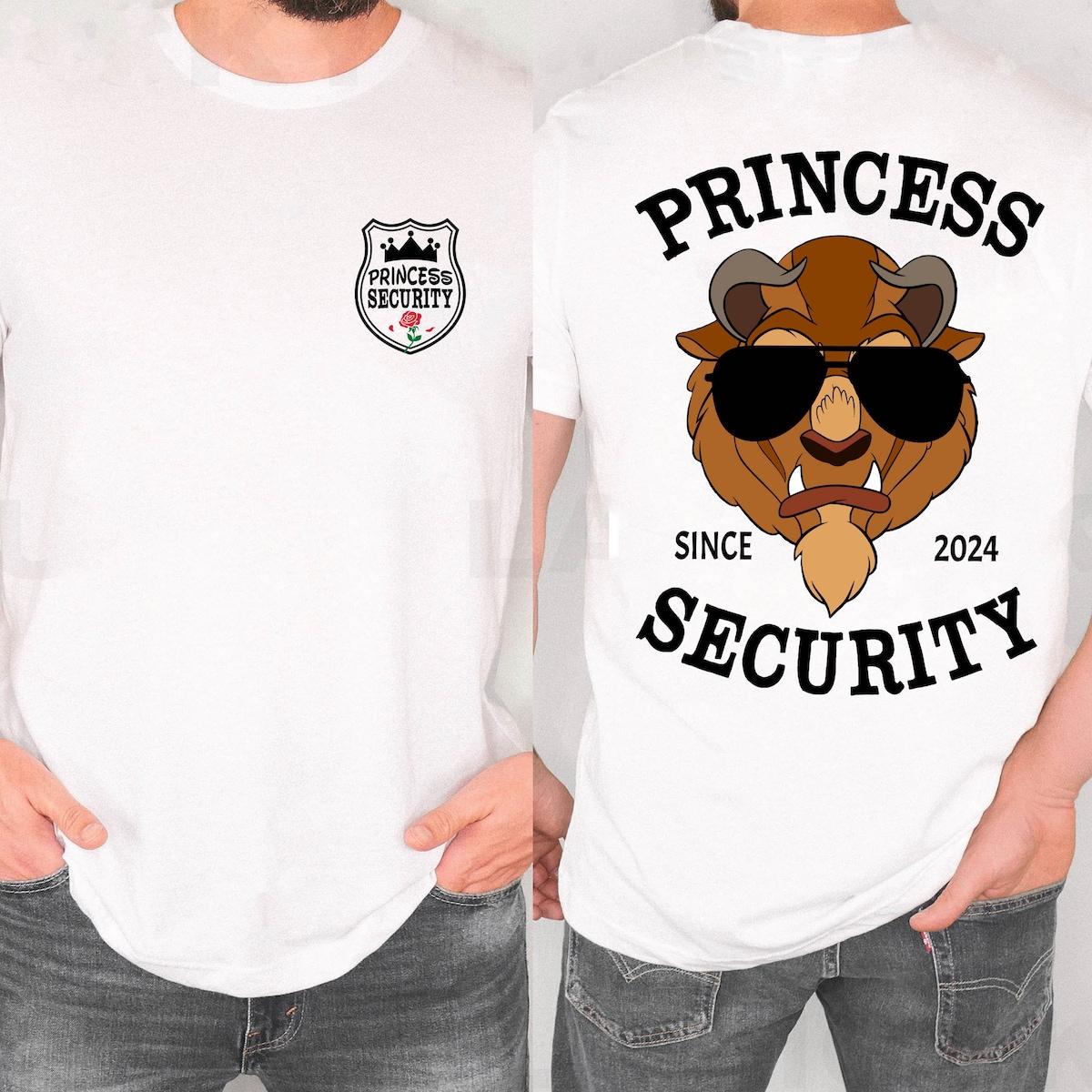 Custom Daddy Est Year Disney Princess Security Two Sided Shirt 2