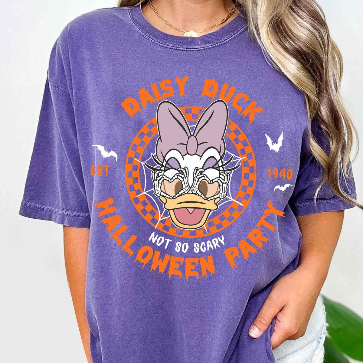 Custom Disney Characters Sunglasses Checkered Halloween Shirt 3