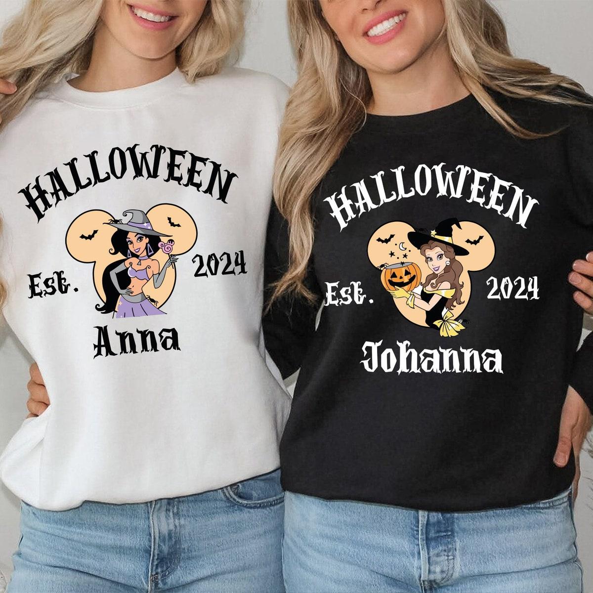 Custom Disney Princesses Halloween Est 2024 Shirt 2