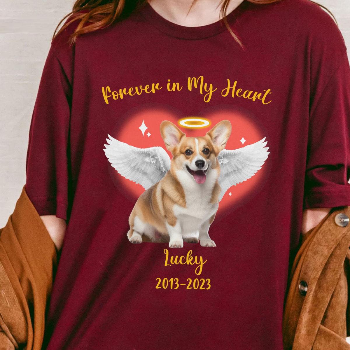 Custom Dog Name Photo Forever In My Heart Personalized Shirt 4