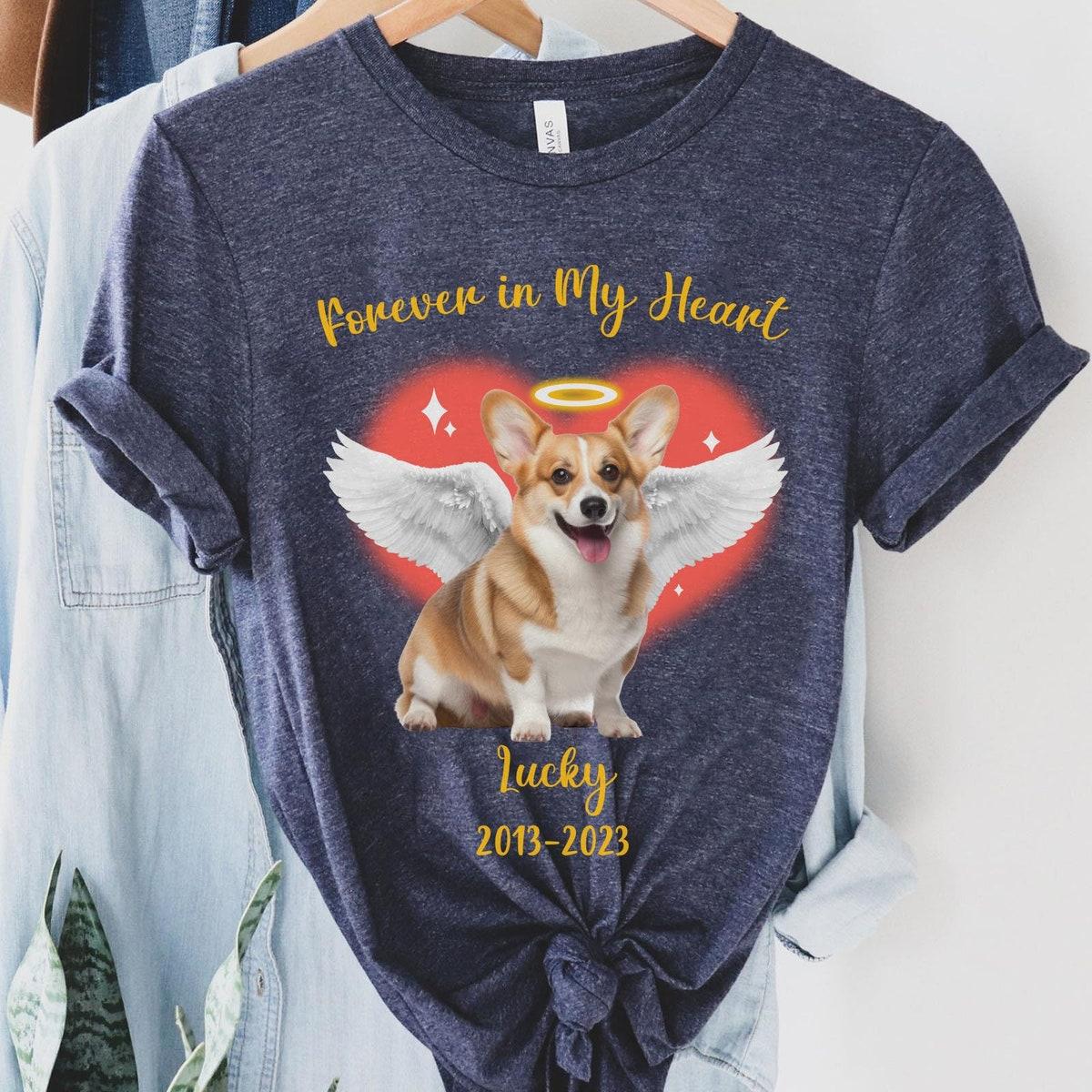 Custom Dog Name Photo Forever In My Heart Personalized Shirt 5