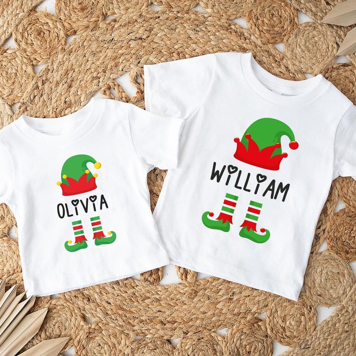 Custom Elf Family Shirt Santa Crew Tee 1