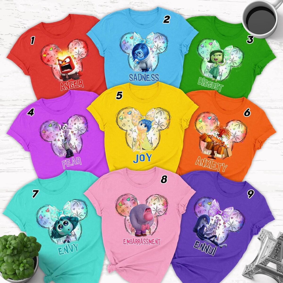 Custom Inside Out Mickey Ears Characters Trip Matching Shirt 2