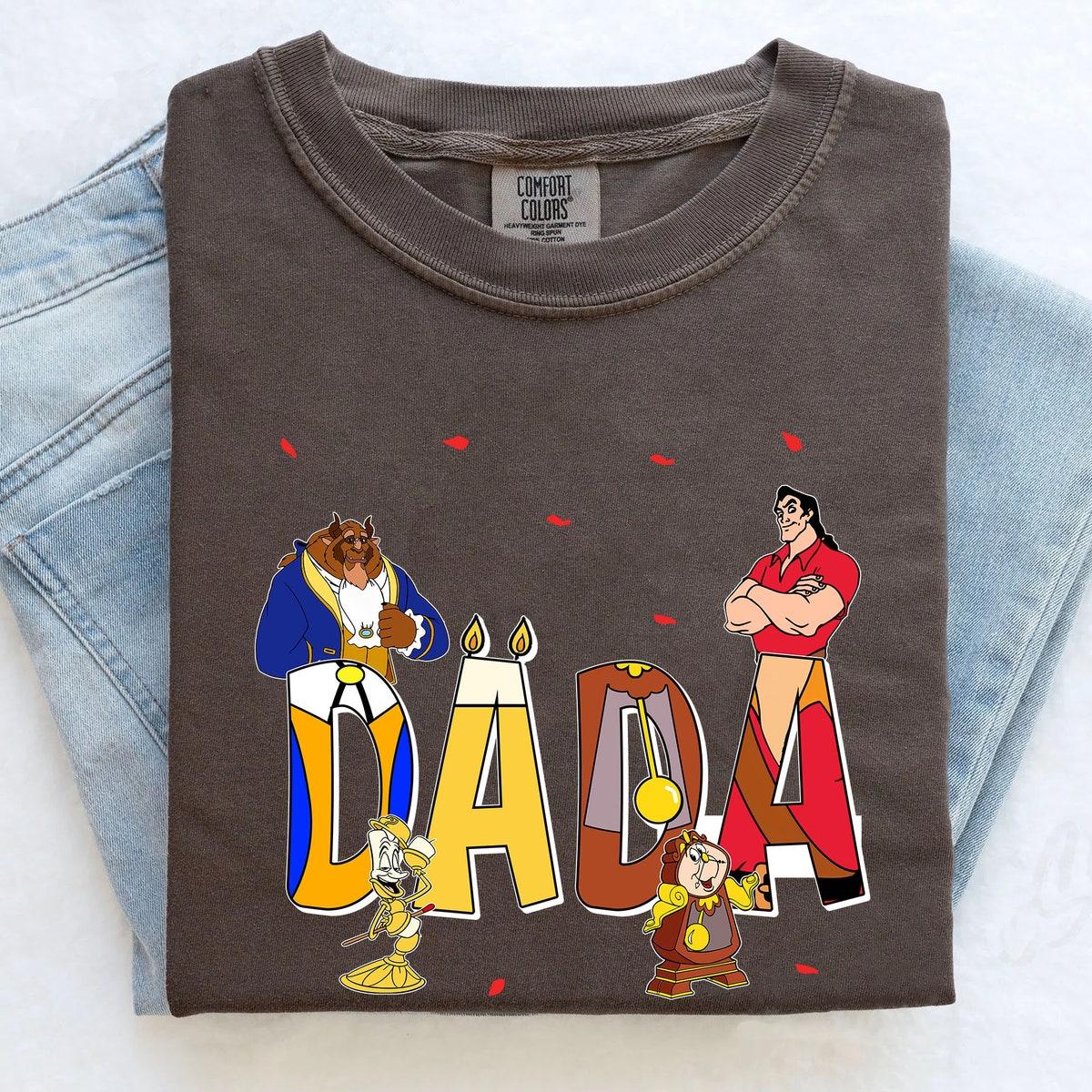 Custom Name Dada With Beauty And The Beast Themed Personalized Shirt 3